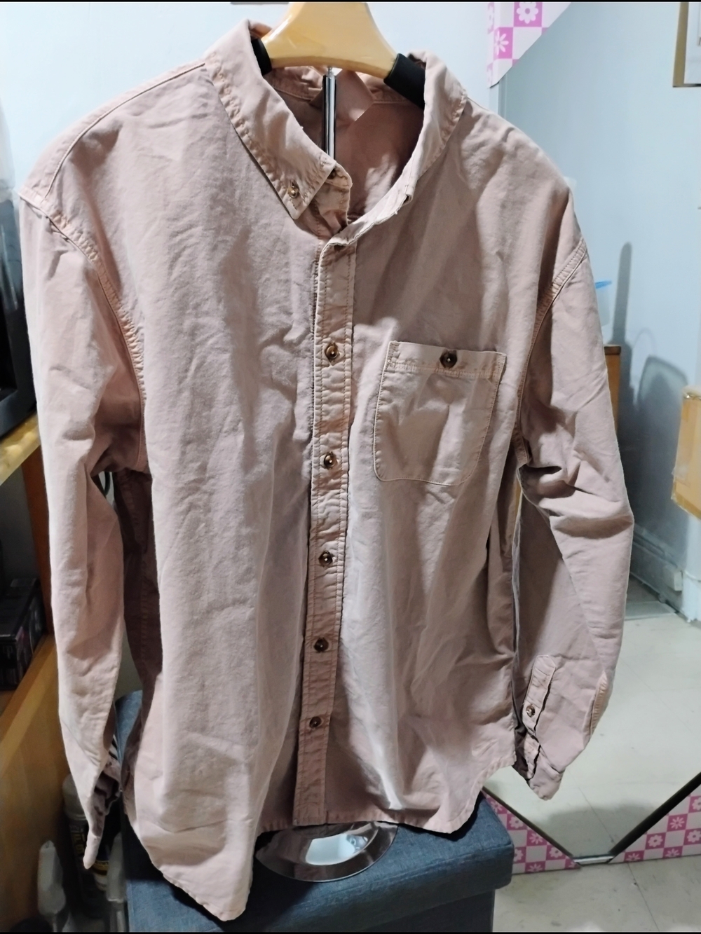 Nike Life Men's Oxford Long Sleeve Button Down Shirt in Hemp (Brown) Size: L NWT